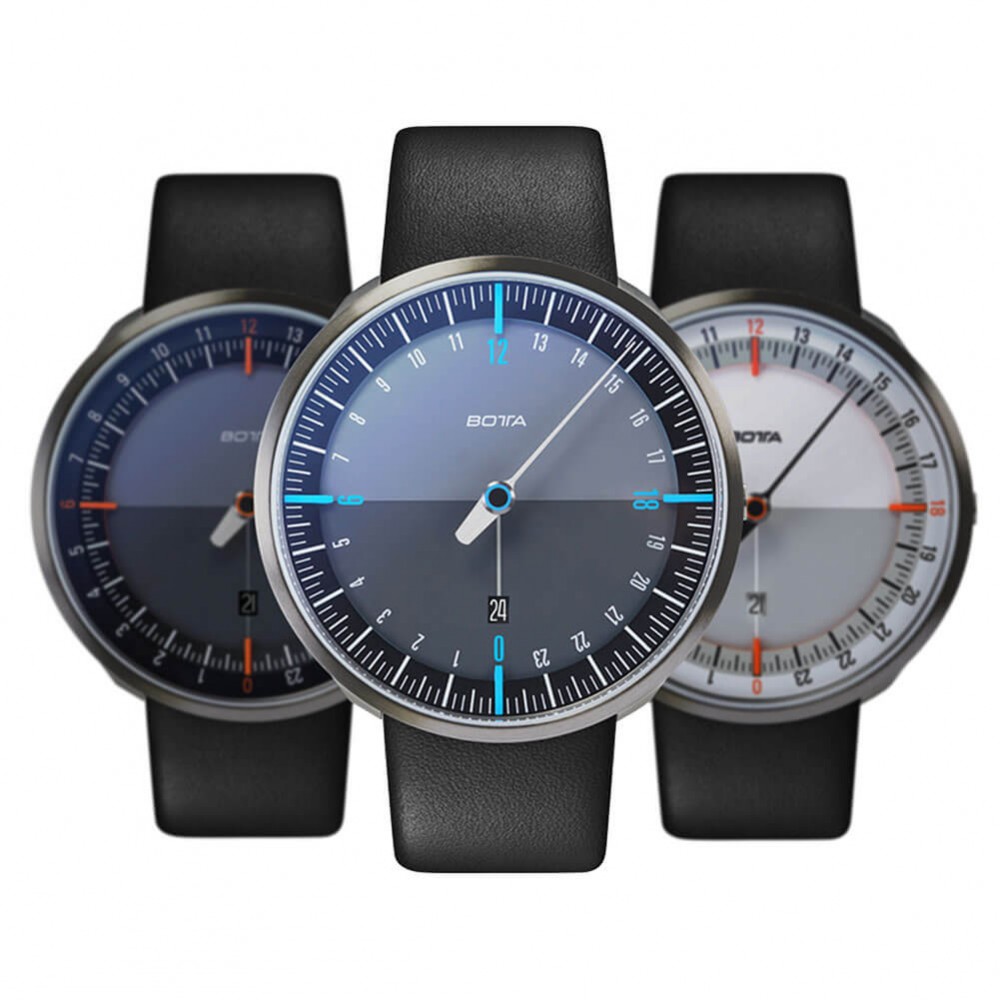 ساعت مچی تیتانیومی تک عقربه کوارتز پلاس مشکی / آبی UNO 24 Plus Single Hand Quartz Titanium Wrist Watch Black/Blue 