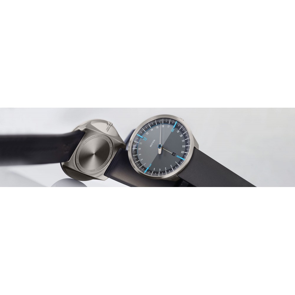 ساعت مچی تیتانیومی تک عقربه کوارتز پلاس مشکی / آبی UNO 24 Plus Single Hand Quartz Titanium Wrist Watch Black/Blue 