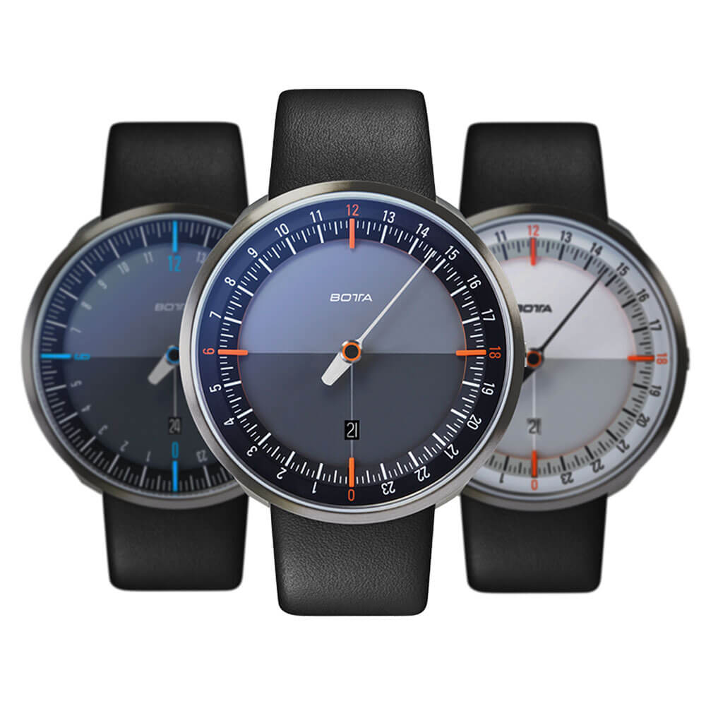 ساعت مچی تیتانیومی تک عقربه کوارتز پلاس مشکی / نارنجی UNO 24 Plus Single Hand Quartz Titanium Wrist Watch Black/Orange 