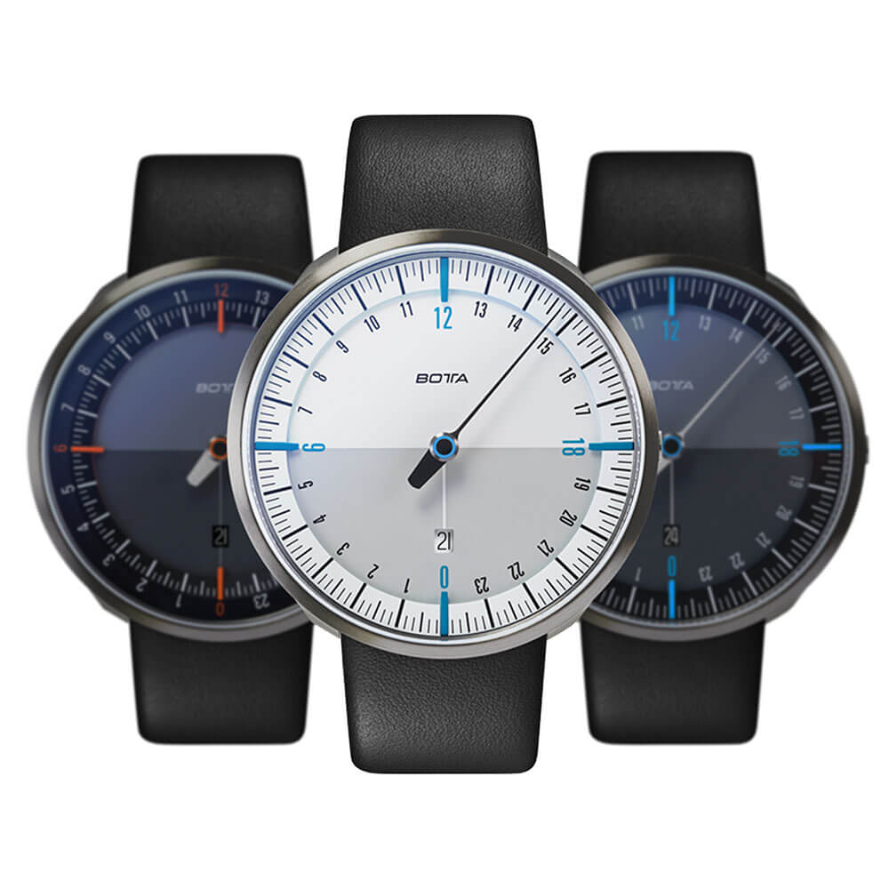 ساعت مچی تیتانیومی تک عقربه کوارتز پلاس سفید / آبی UNO 24 Plus Single Hand Quartz Titanium Wrist Watch White/Blue 