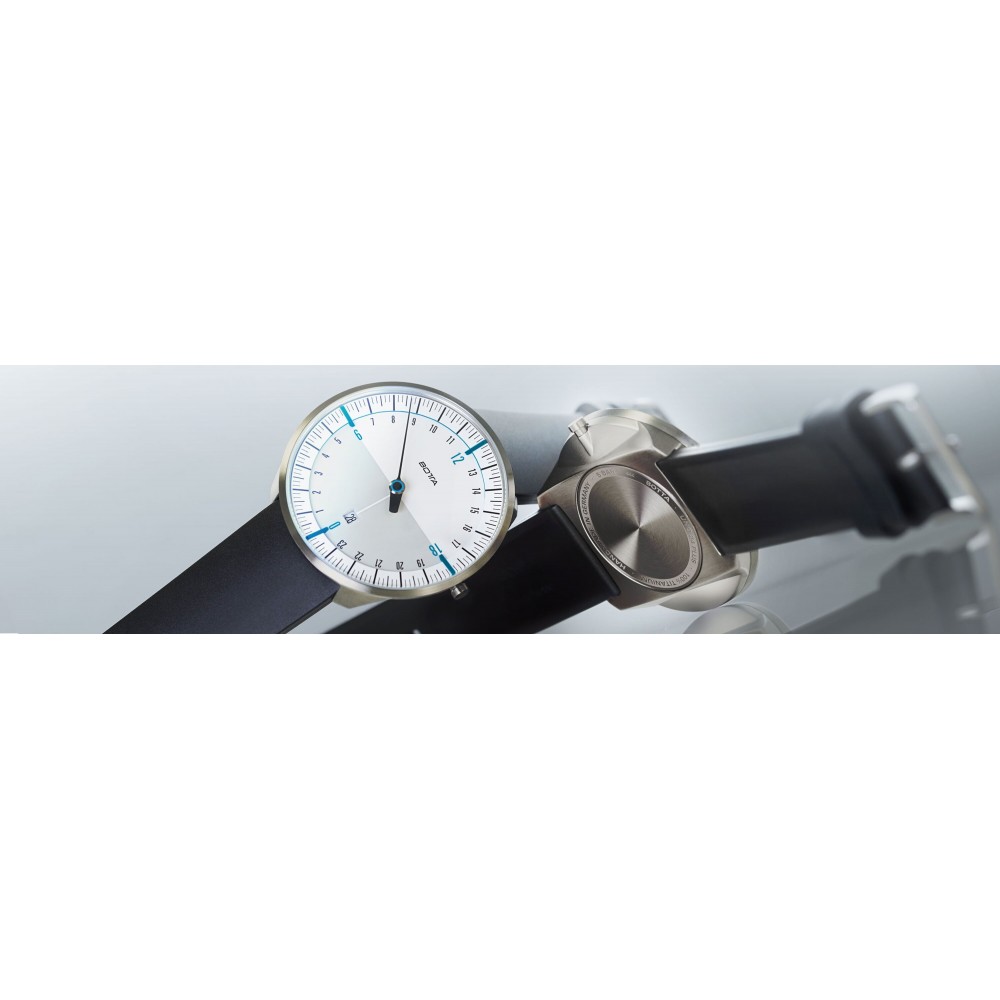 ساعت مچی تیتانیومی تک عقربه کوارتز پلاس سفید / آبی UNO 24 Plus Single Hand Quartz Titanium Wrist Watch White/Blue 